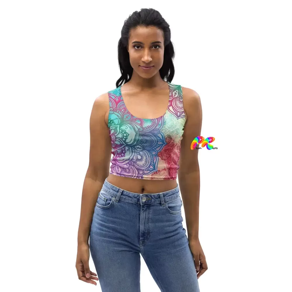 Colorful Mandala Rave Crop Top