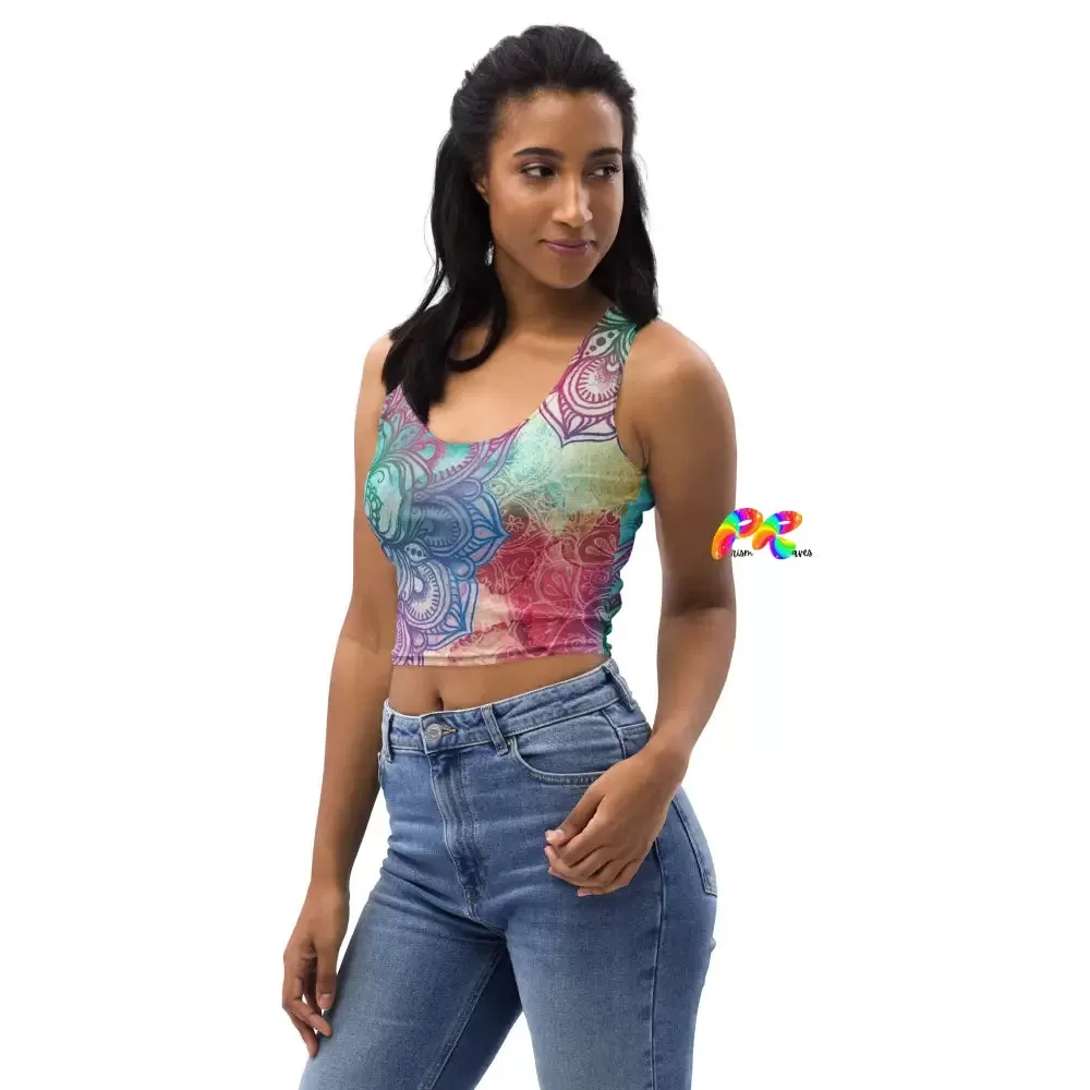 Colorful Mandala Rave Crop Top