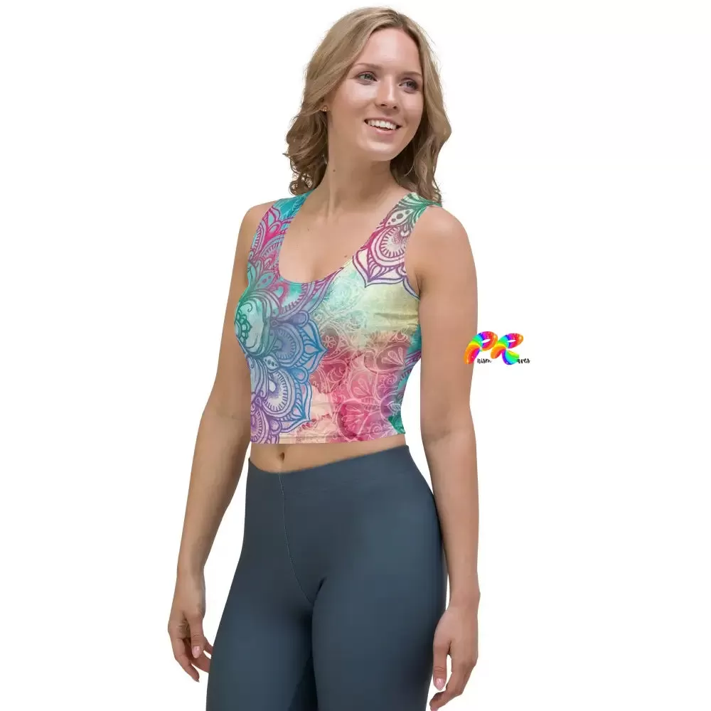 Colorful Mandala Rave Crop Top