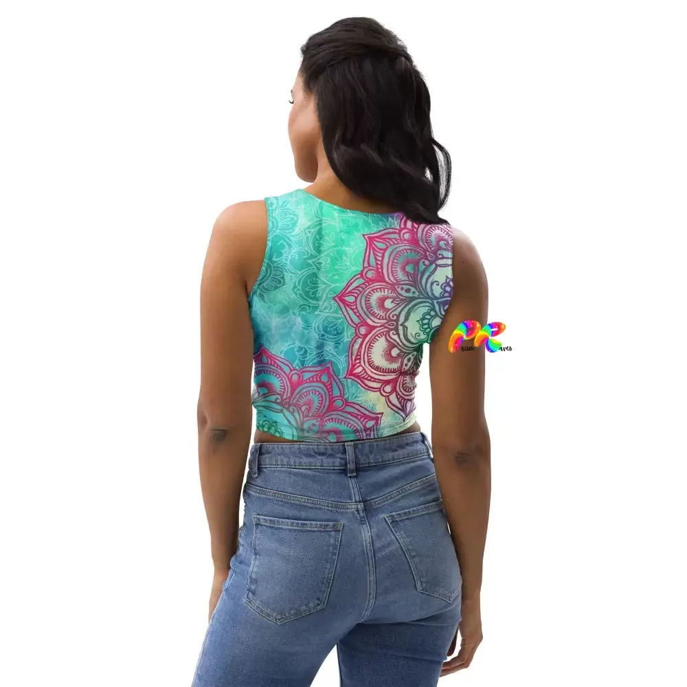 Colorful Mandala Rave Crop Top