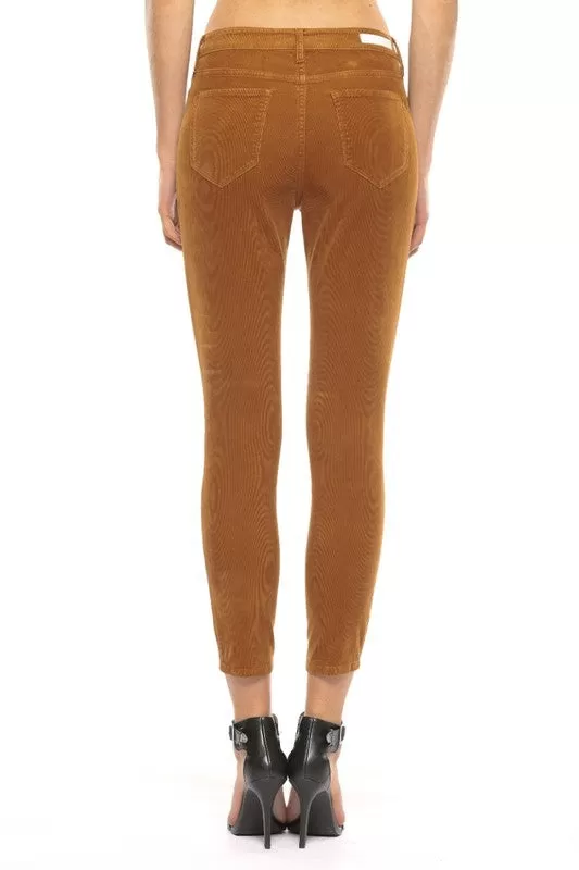 Corduroy Crop Skinny Pant- Caramel