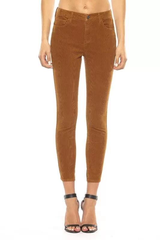 Corduroy Crop Skinny Pant- Caramel