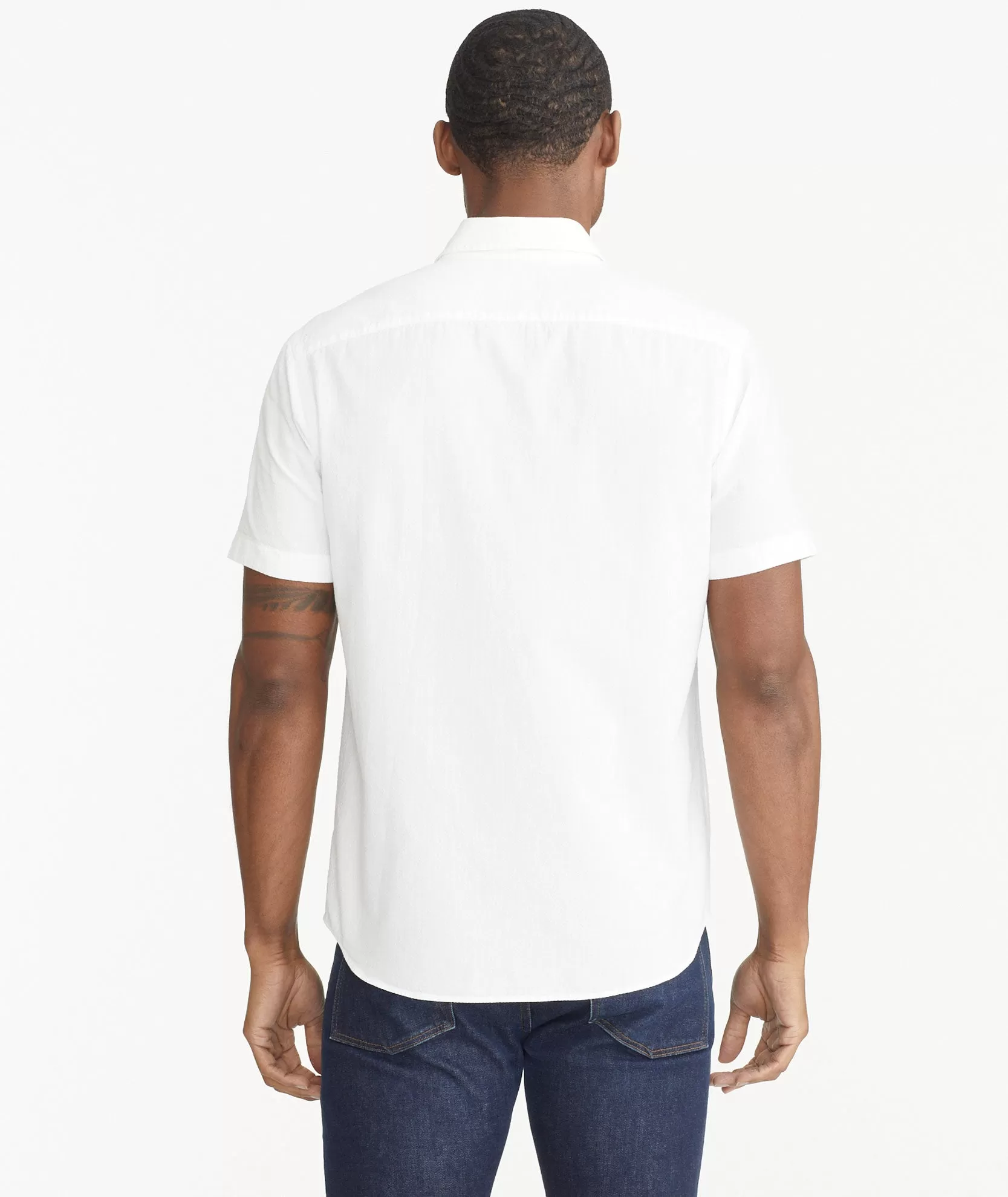 Cotton Seersucker Short-Sleeve Pavao Shirt