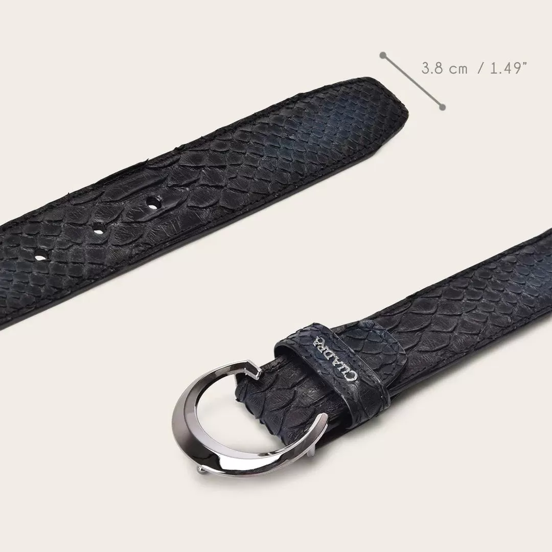 CS381PH - Cuadra blue casual fashion python skin belt for men