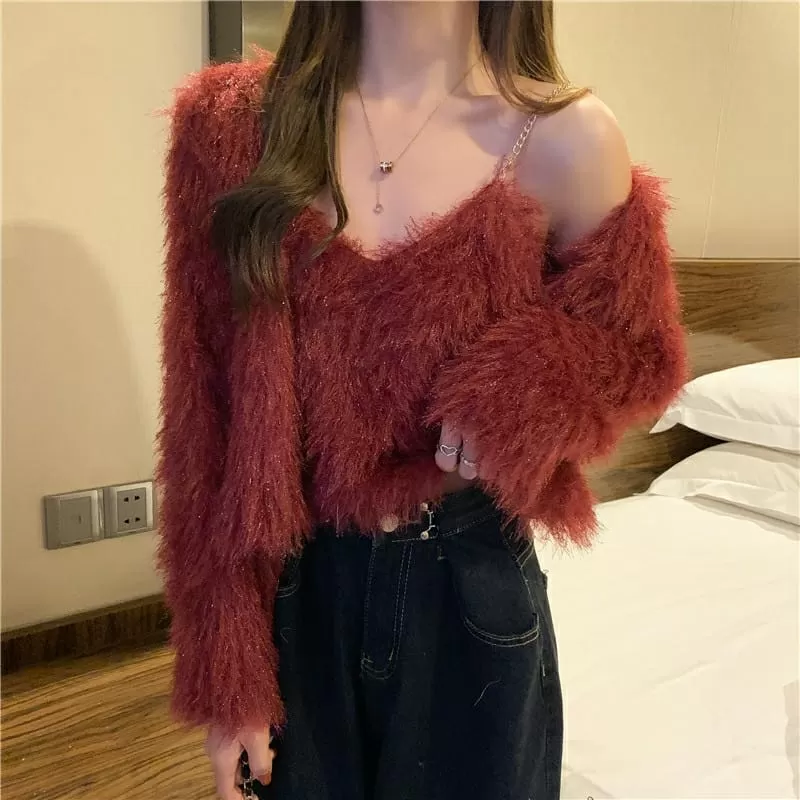 Customer Sowmya In Our Renne Fur Vest With Cardigan