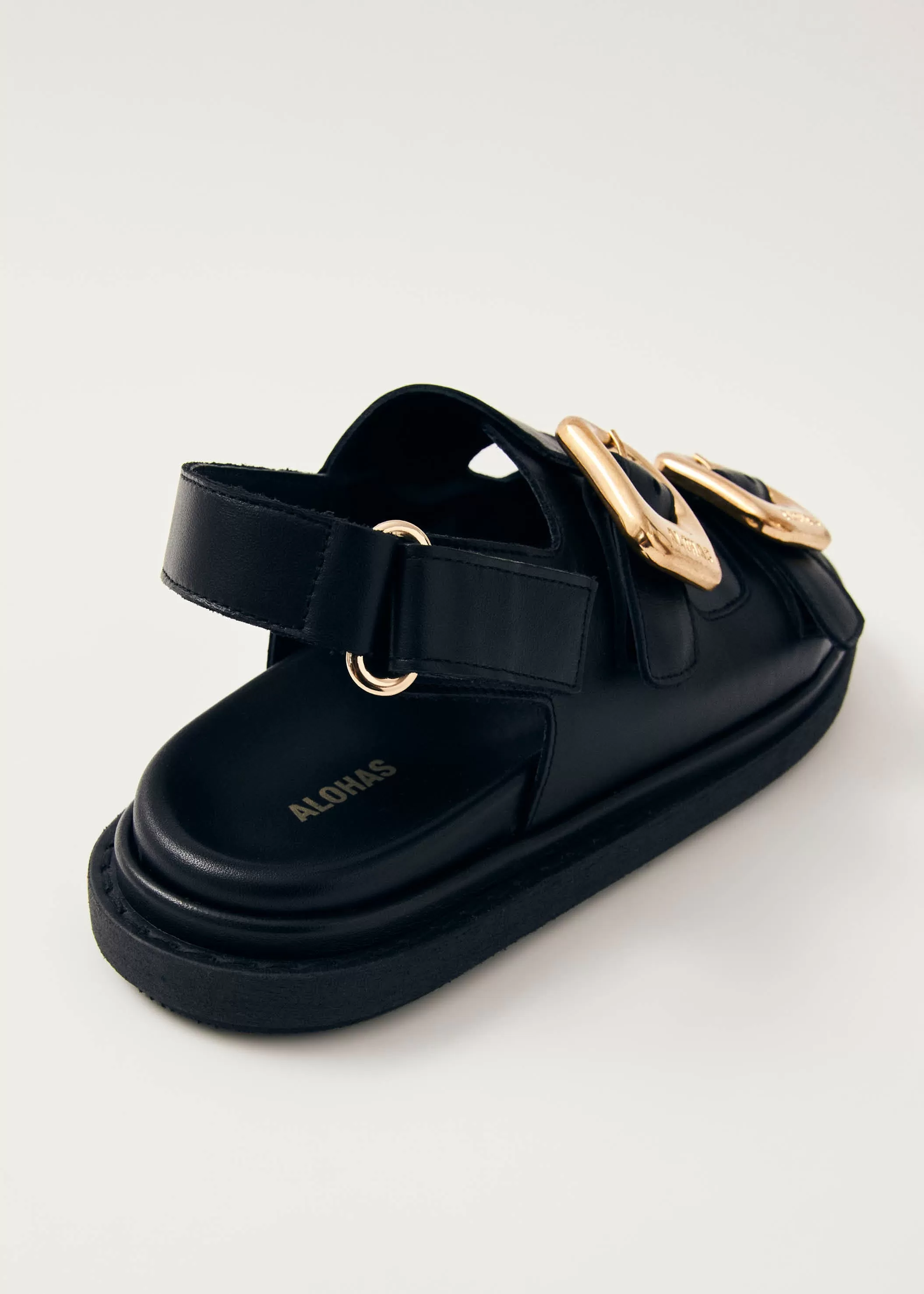 Daria Black Leather Sandals