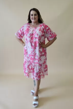 Delilah Dress in Pink Flower