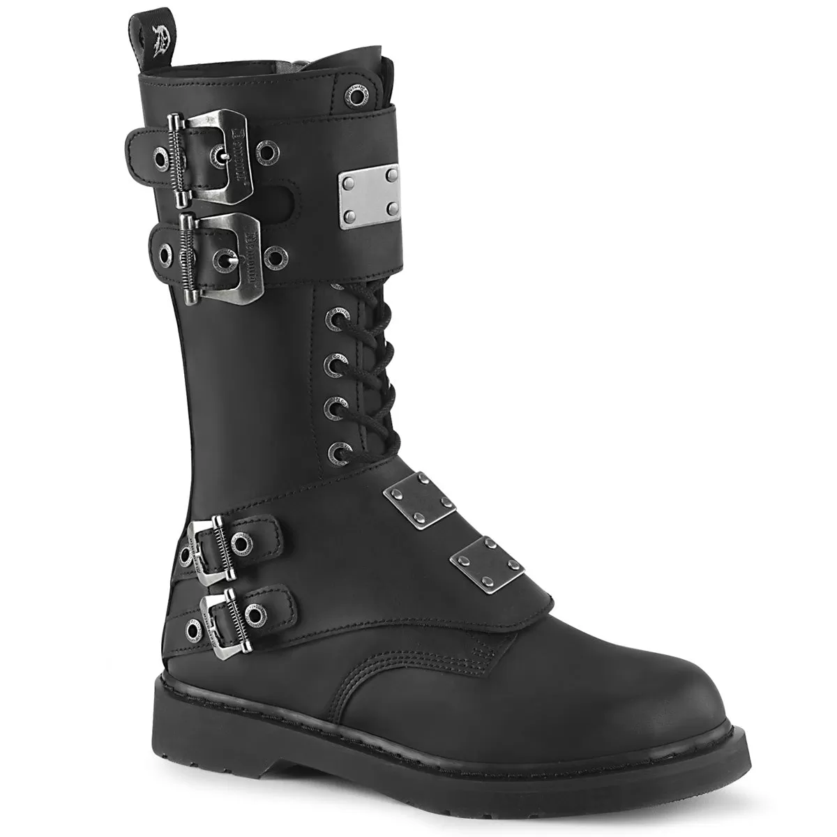 Demonia BOLT-345 | Black Vegan Leather Combat Boots