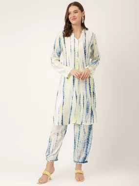 Divena Light Blue Tie Dye Muslin Co Ord Set