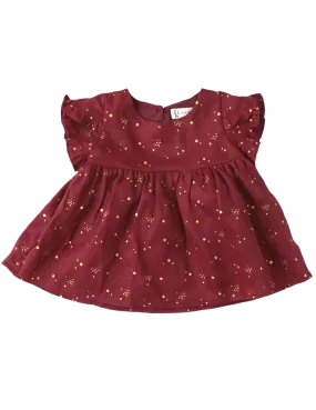 Ella Baby Girl Linen Dress - Golden Stars