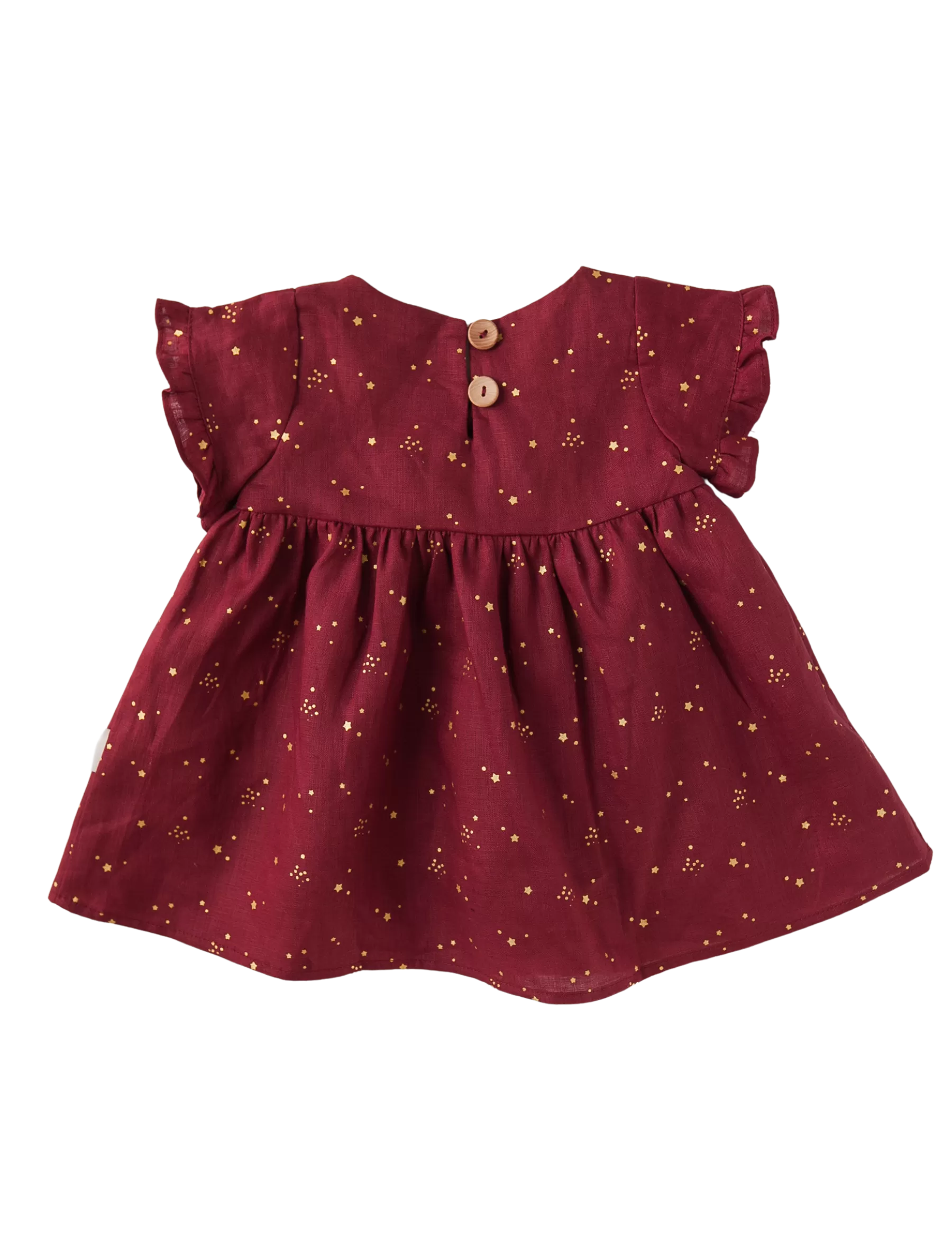 Ella Baby Girl Linen Dress - Golden Stars