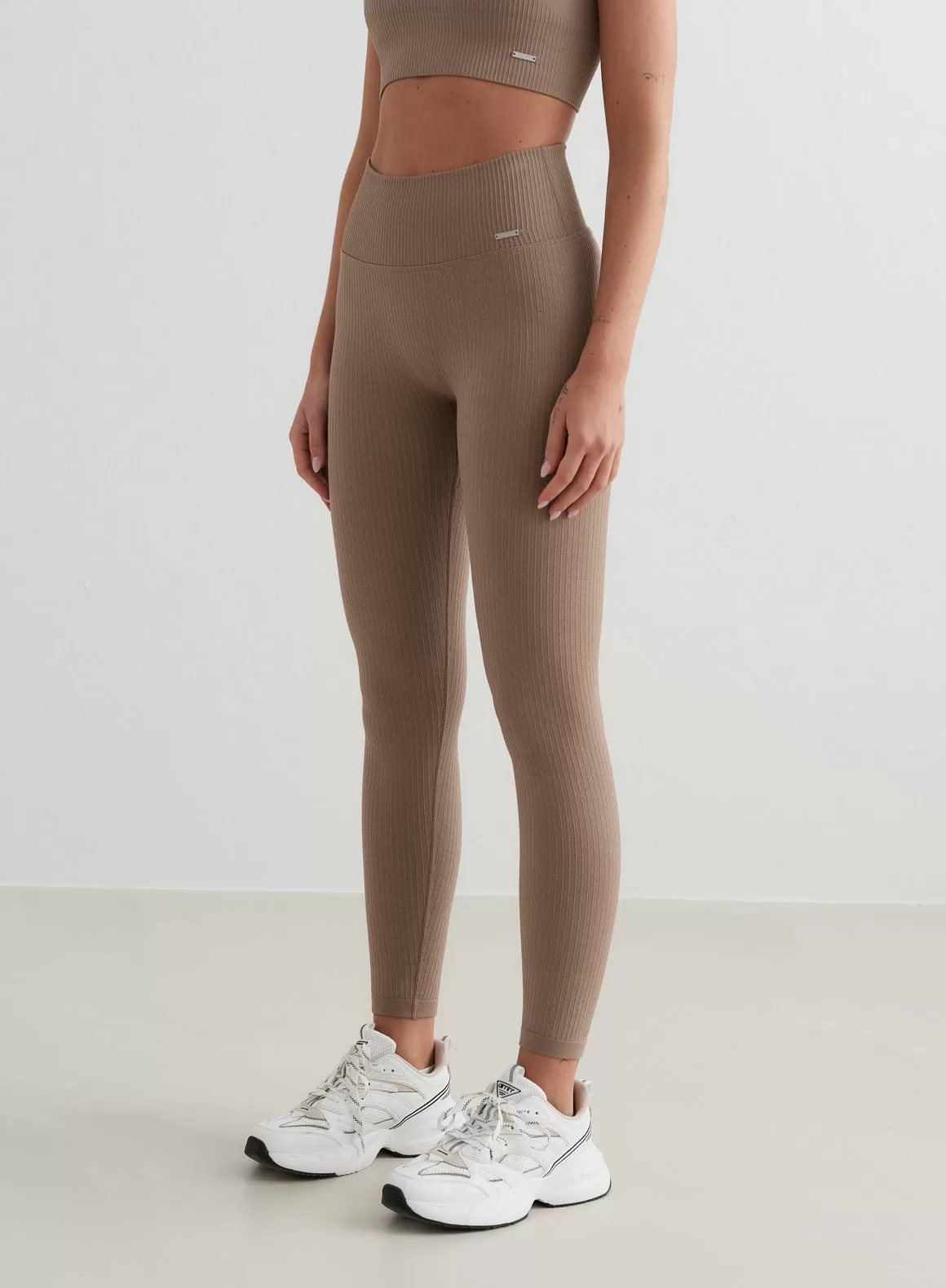 Espresso Ribbed Seamless Tights