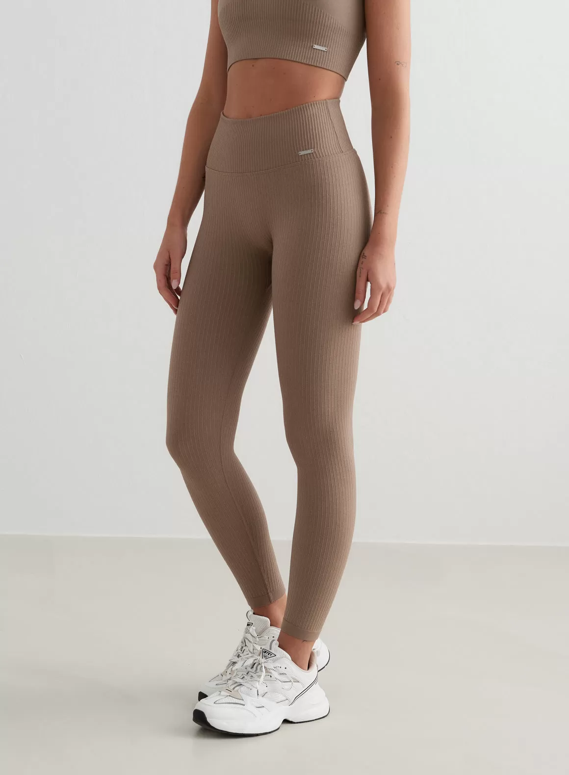 Espresso Ribbed Seamless Tights