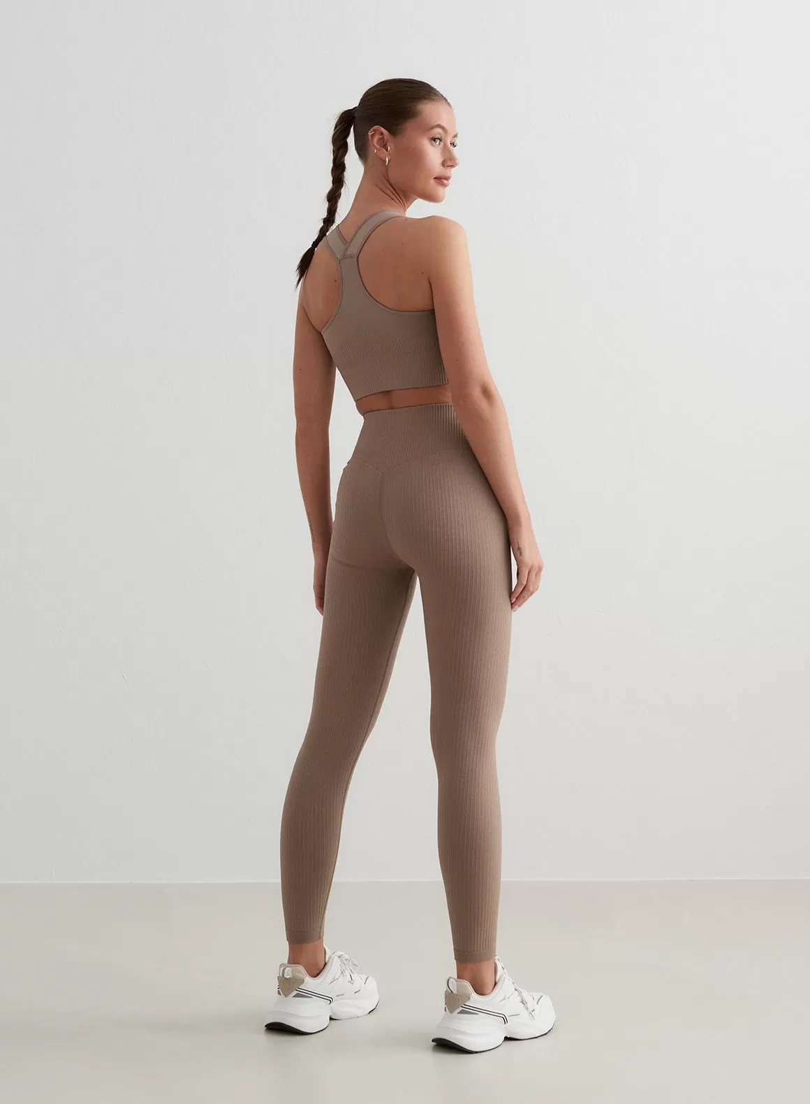 Espresso Ribbed Seamless Tights