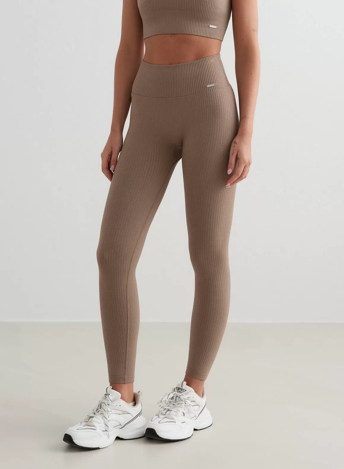 Espresso Ribbed Seamless Tights