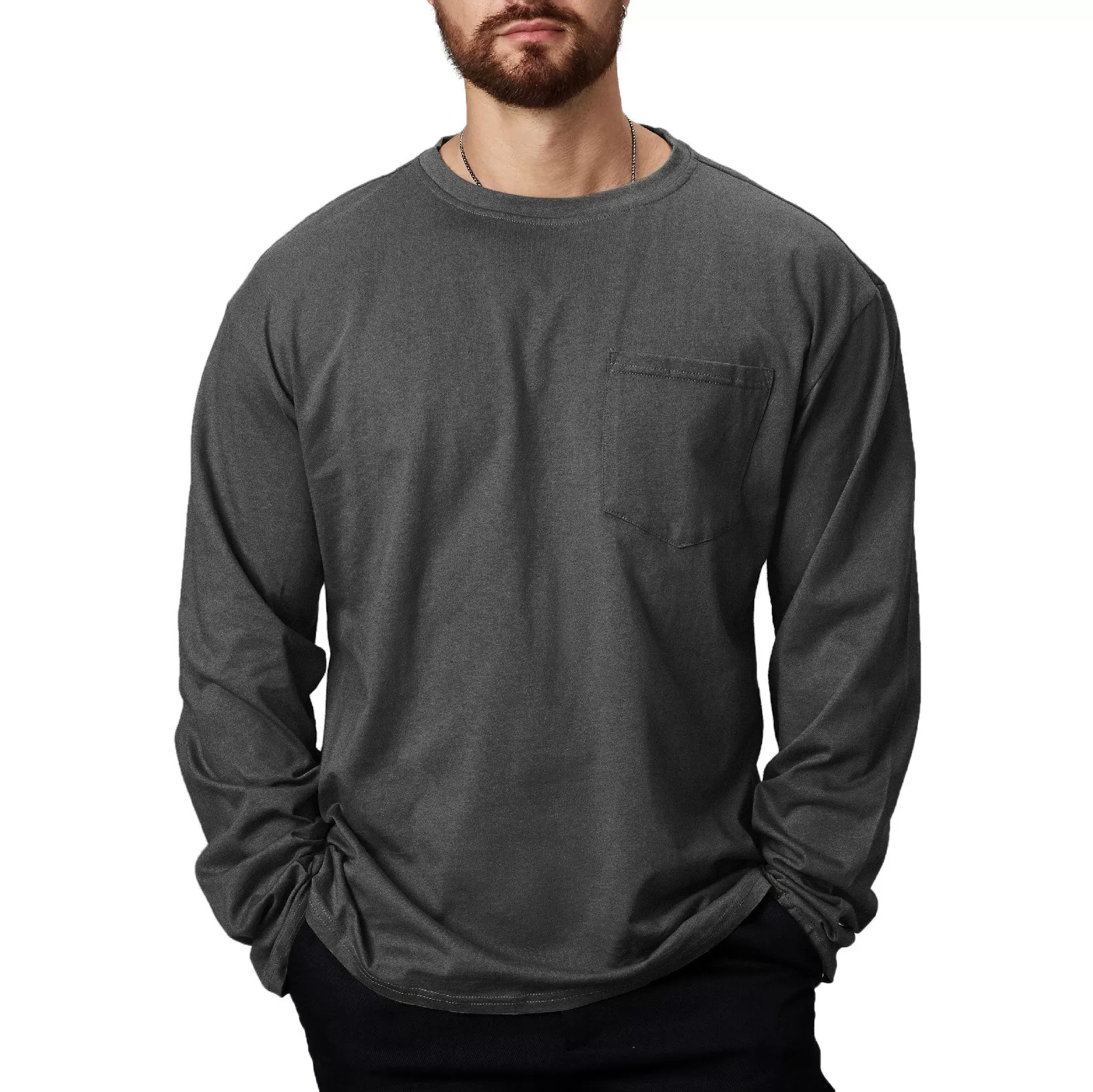 ESSENTIALS POCKET GRAPHIC LONG SLEEVE T-SHIRT