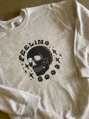 Feeling Good Skull Graphic Sweatshirt