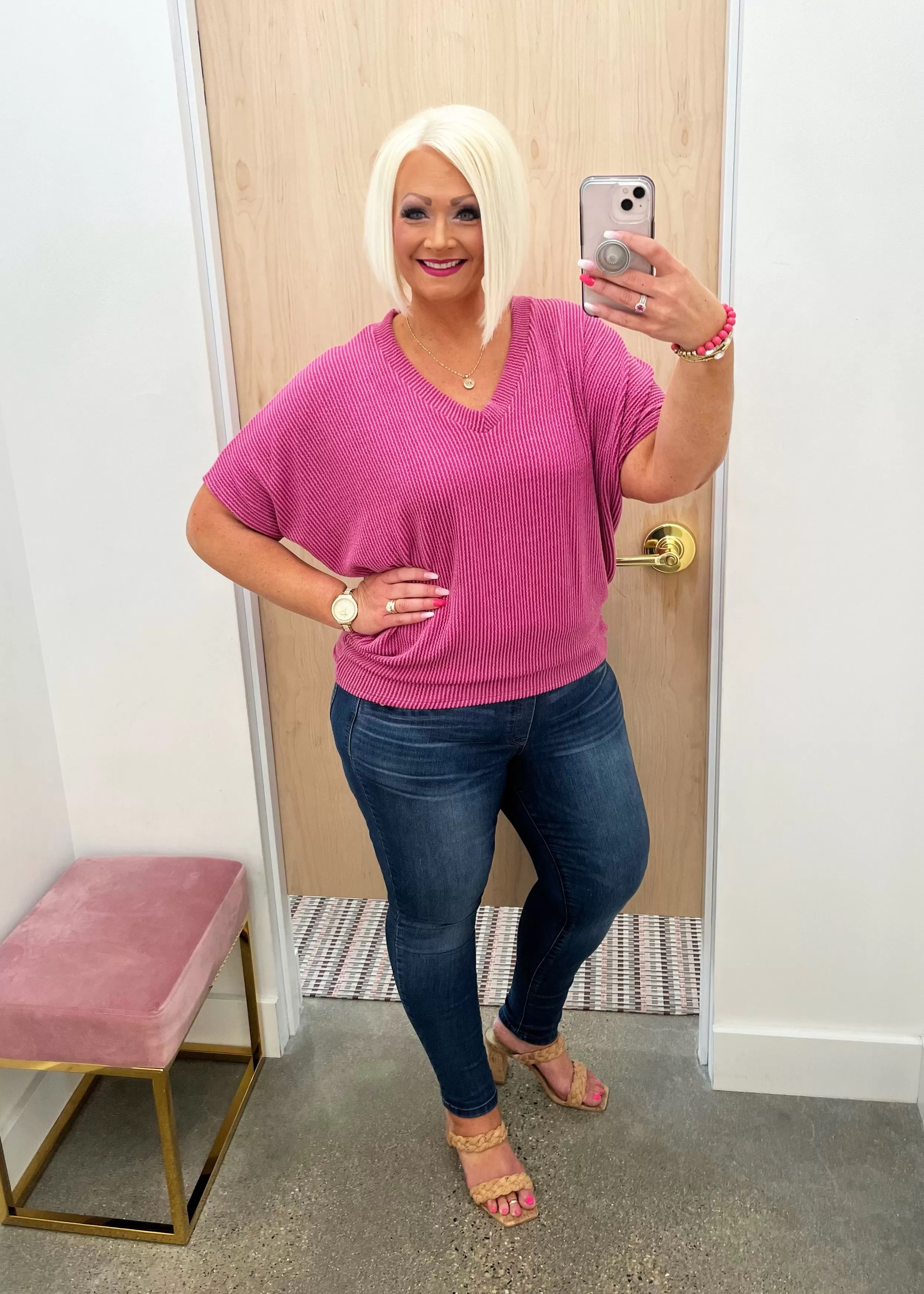 FINAL SALE - Ribbed V-Neck Dolman Tops - 2 Colors!