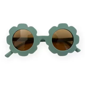 Flower Daisy Frosted Sunglasses - Mint Green