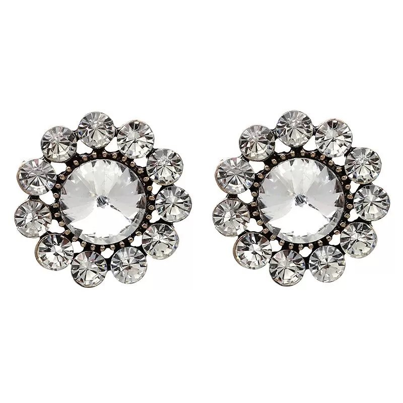 Flower Shape Crystal Party Stud Earring