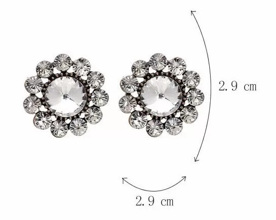 Flower Shape Crystal Party Stud Earring