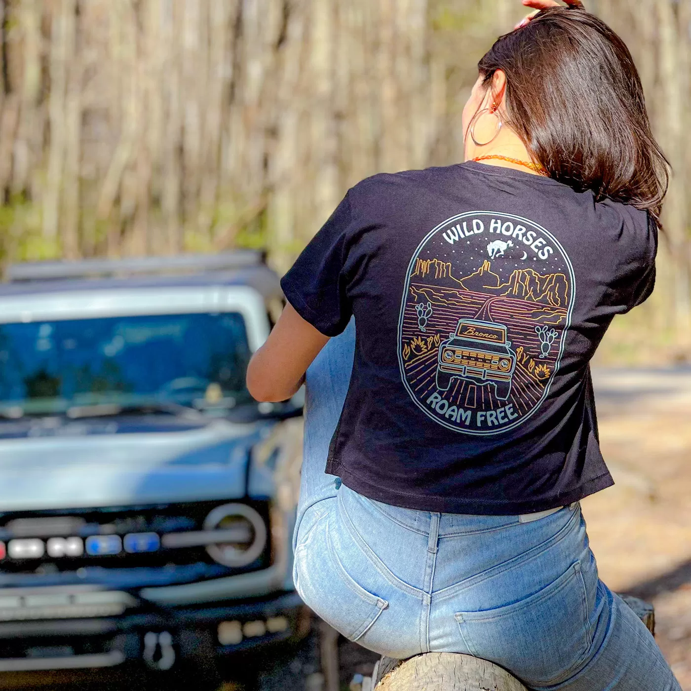 Ford Bronco Women's Relaxed Crop T-Shirt