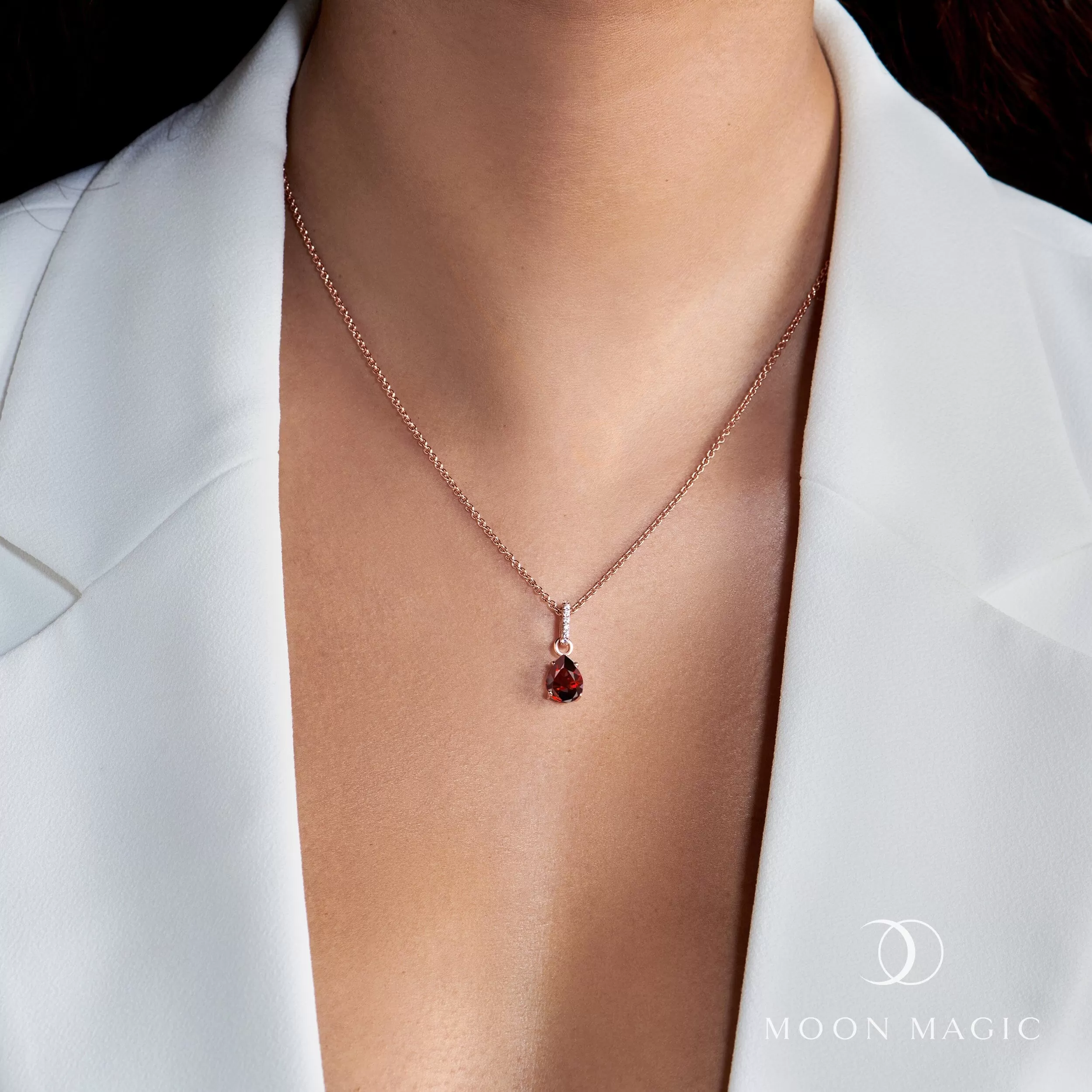 Garnet Necklace Sway - January Birthstone