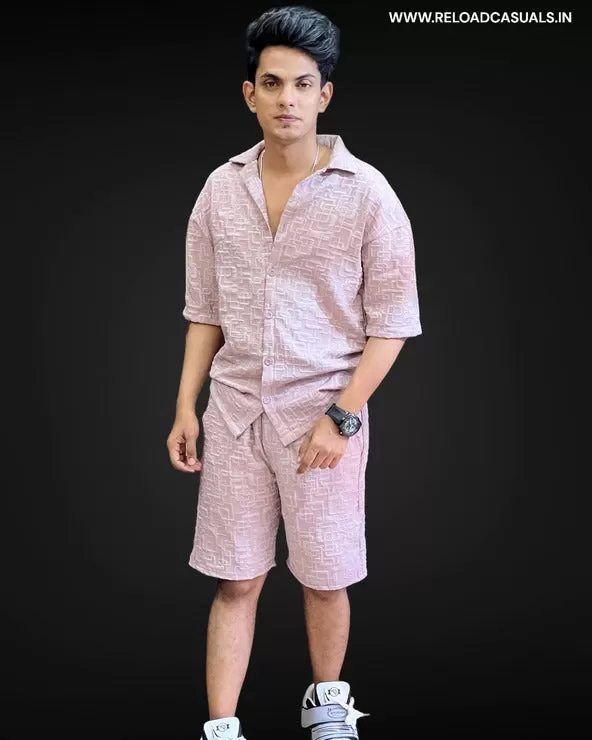 Geometry Textured Shorts Set - Combo