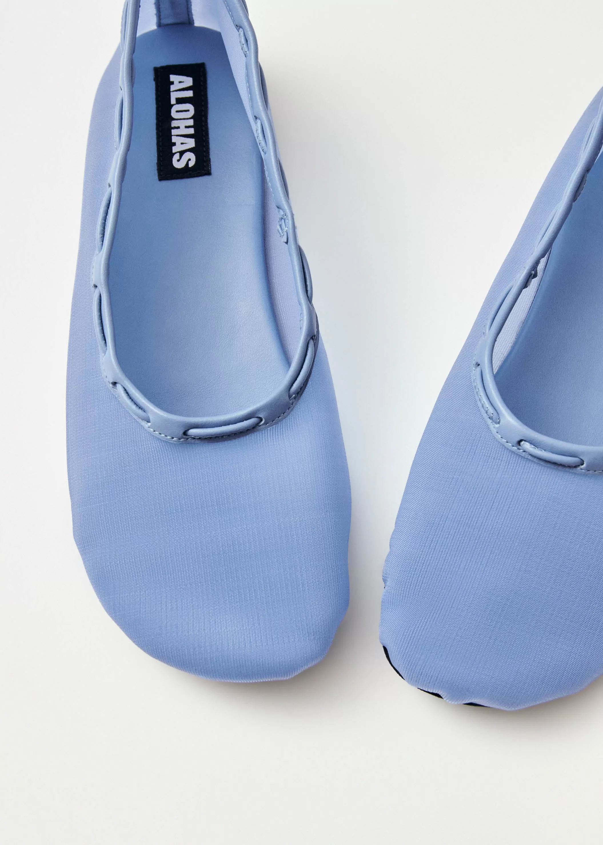 Gill Mesh Blue Leather Ballet Flats