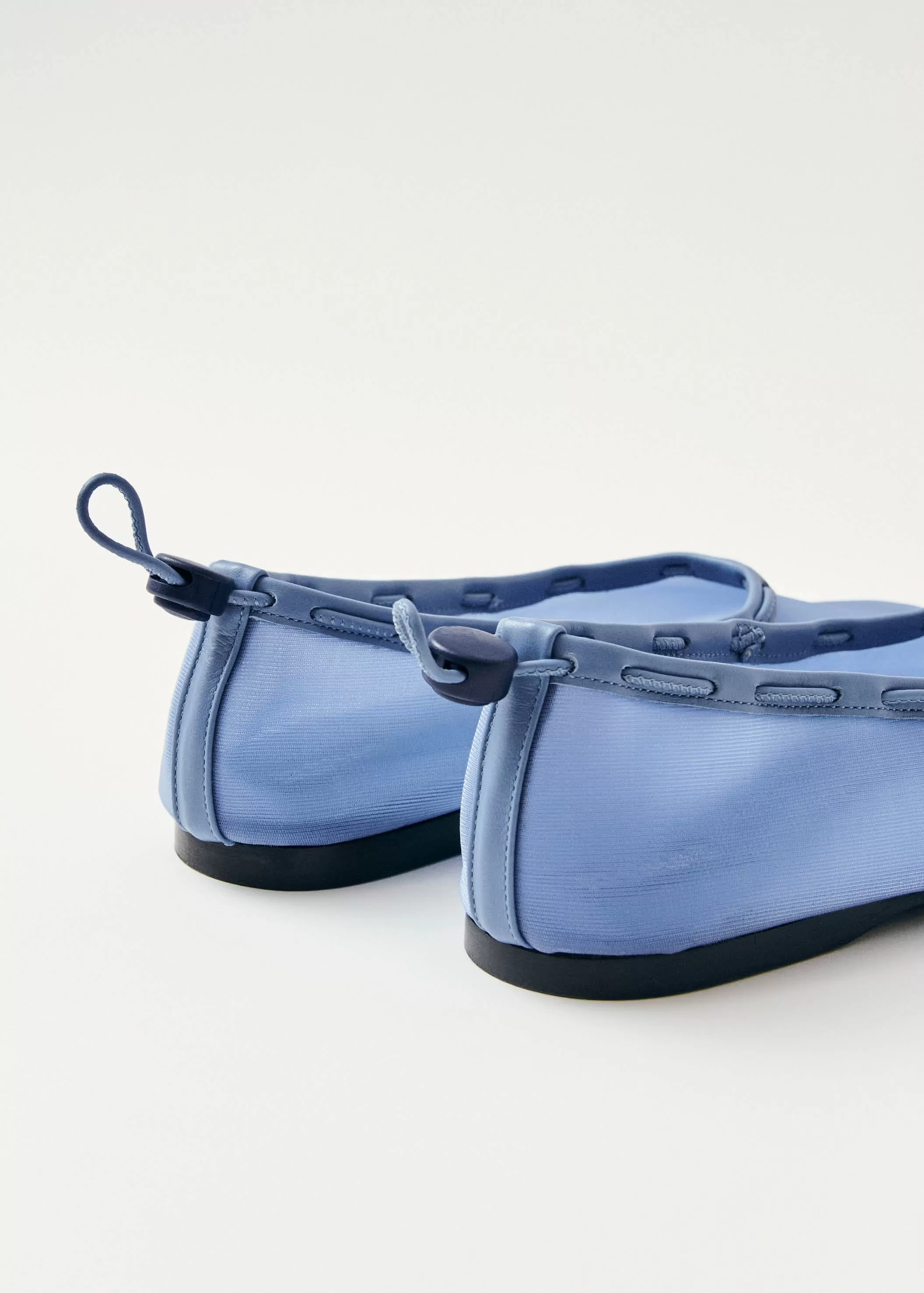 Gill Mesh Blue Leather Ballet Flats