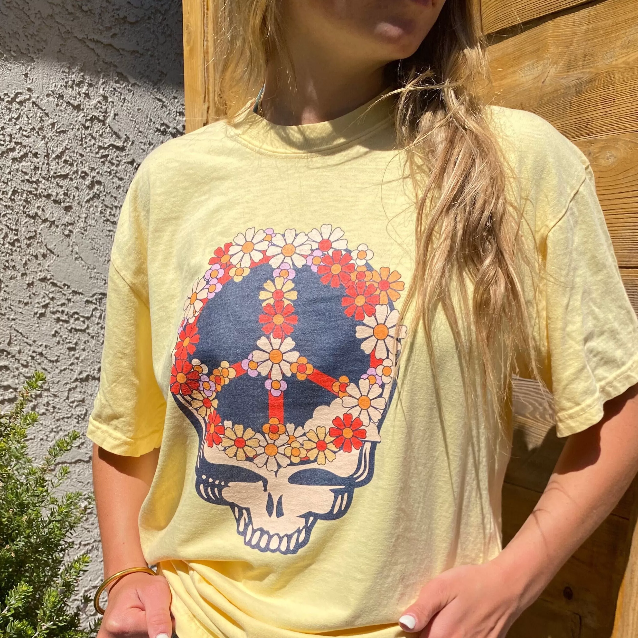 Grateful Dead | Pigment Dye Oversize Cotton Tee | Flowers in Her Hair