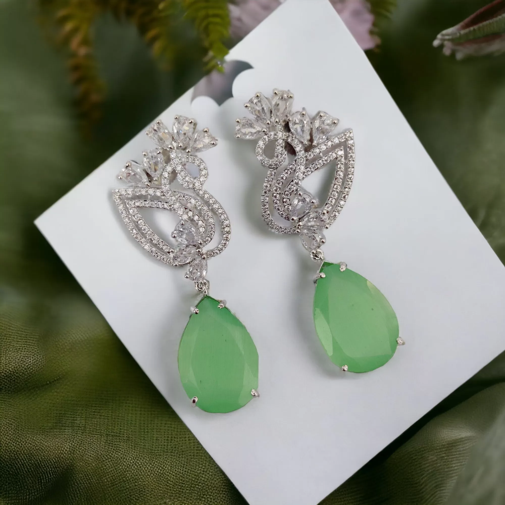 Green Gemstone Delight Earrings