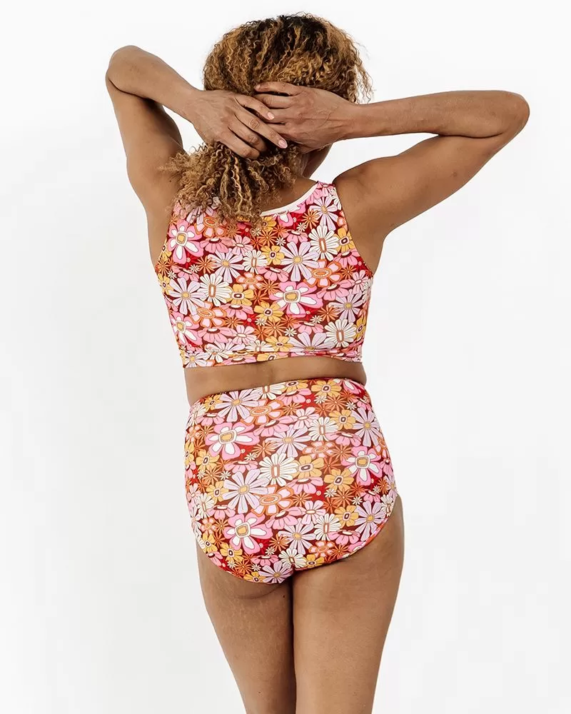 Groovy Blooms Knotted Crop Top