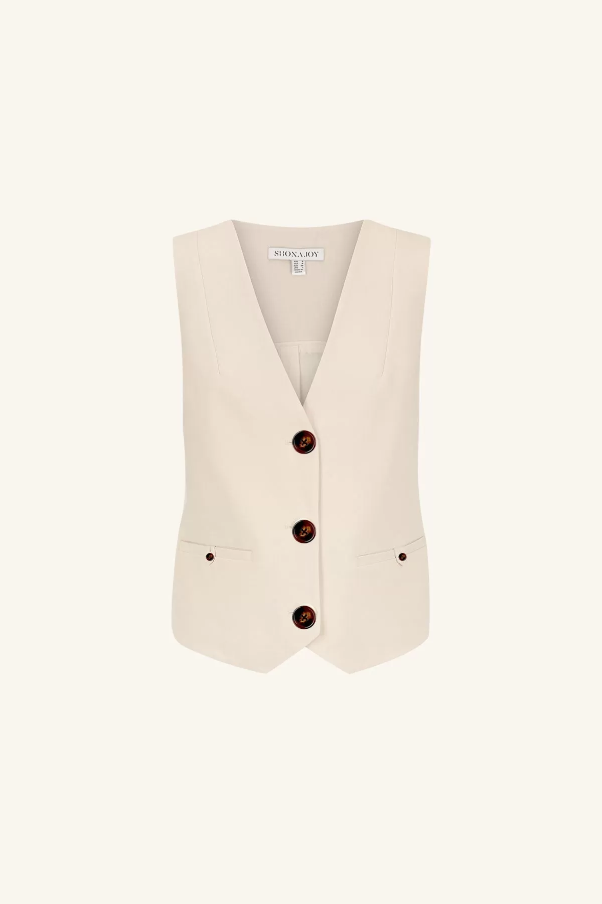 IRENA OVERSIZED TAILORED VEST - BONE