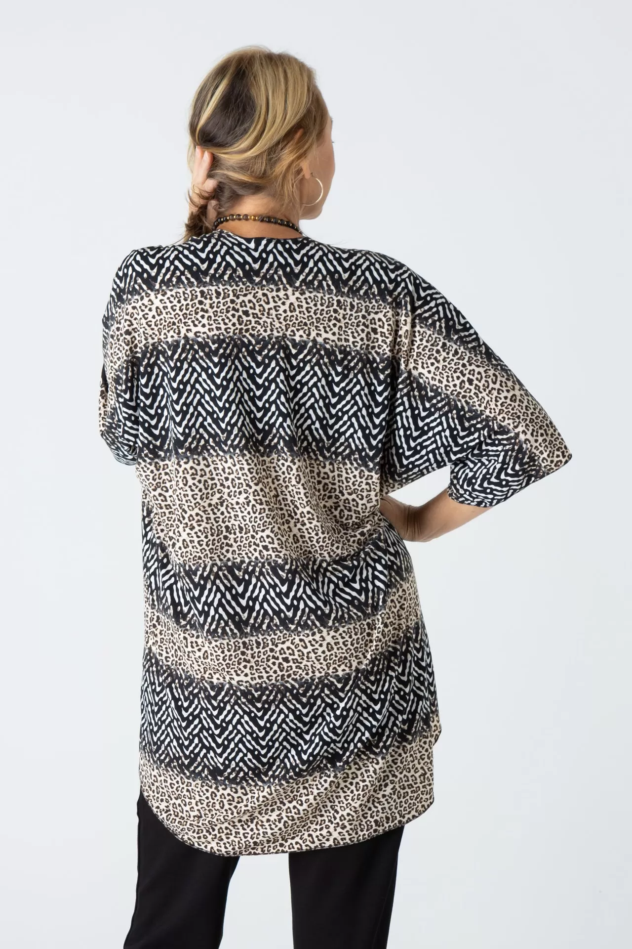 J'burg Print Jersey Short Sleeve Kimono