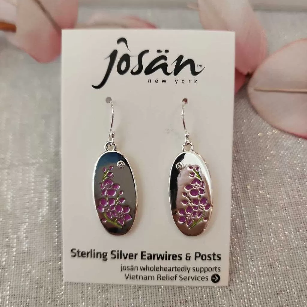 Josan SSW Pink Gladiolus Flower Earrings