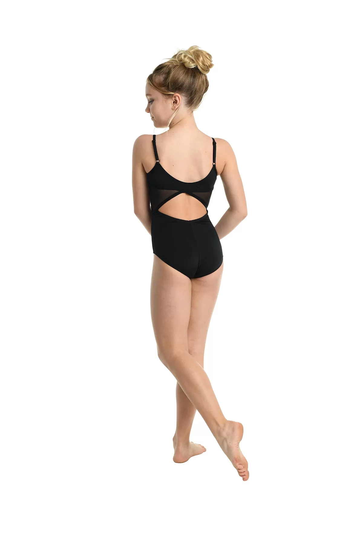 Kids Alexis Camisole Leotard With Mesh Inserts