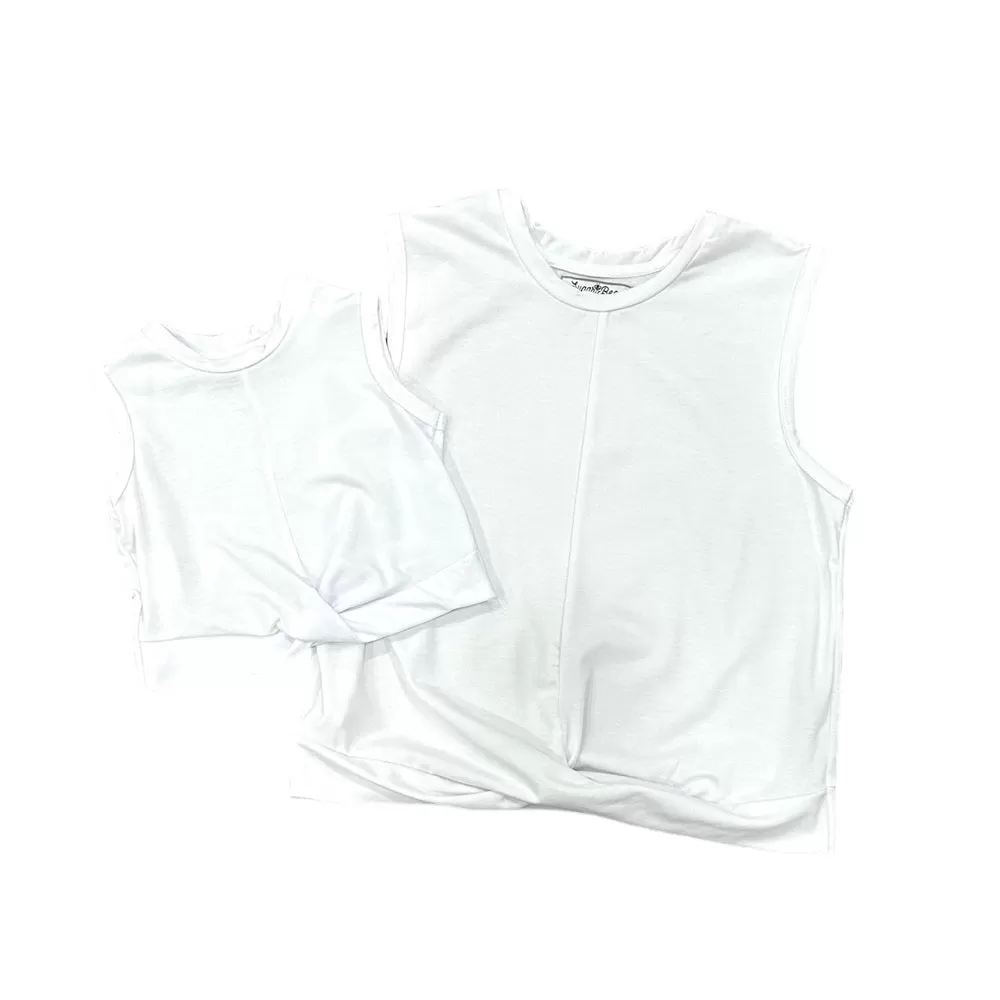 Knit Crop Top Tank - White