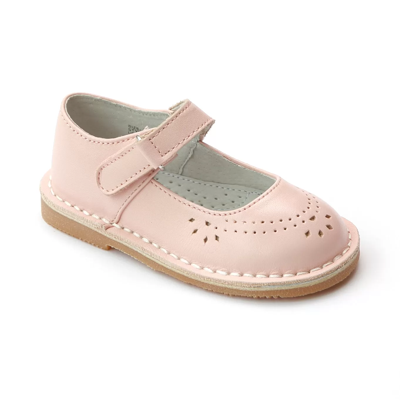 L'Amour Girls Classic 758 Pink Leather Mary Janes