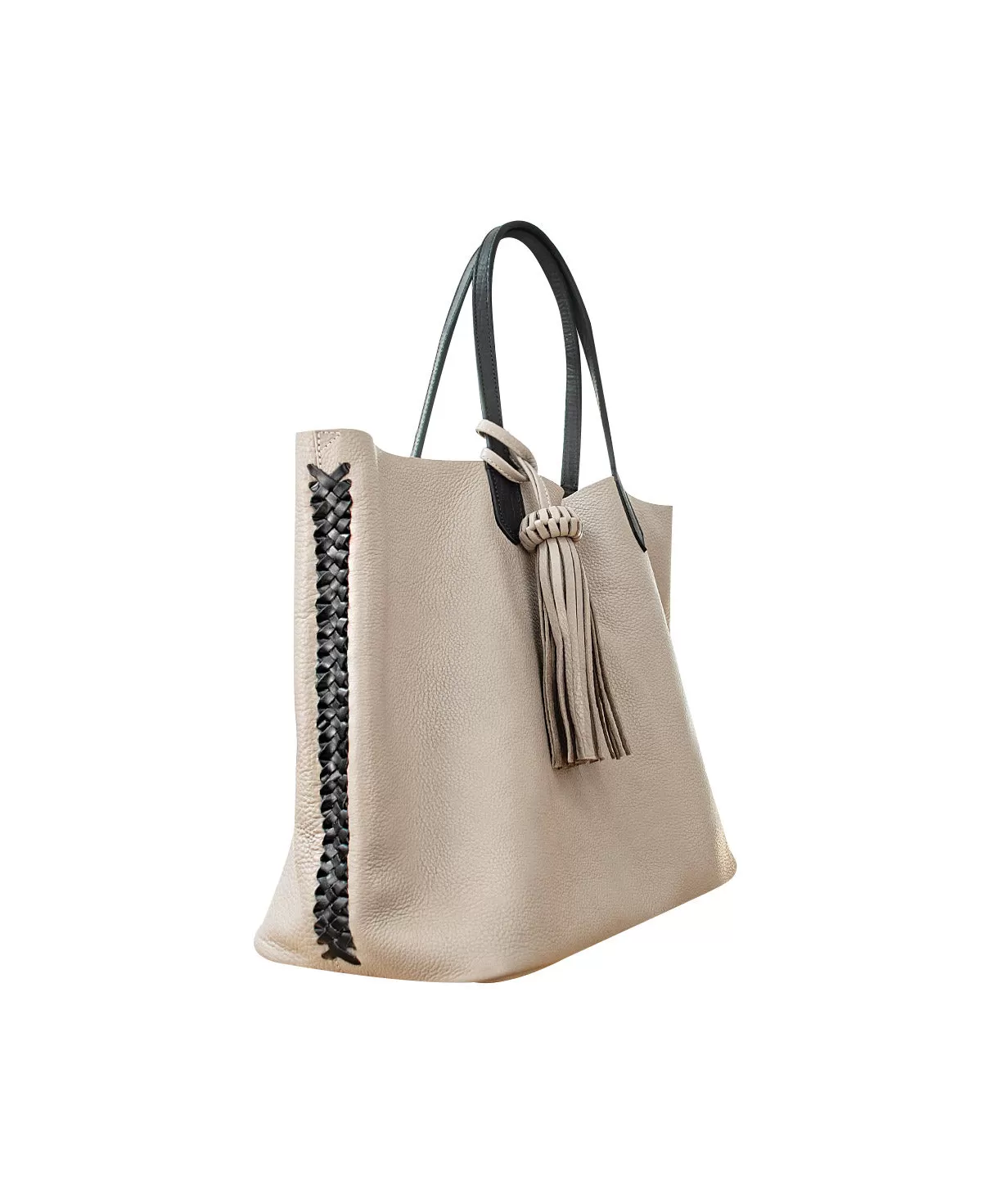 Large Tote Taupe/Black Lidia Leather Bag