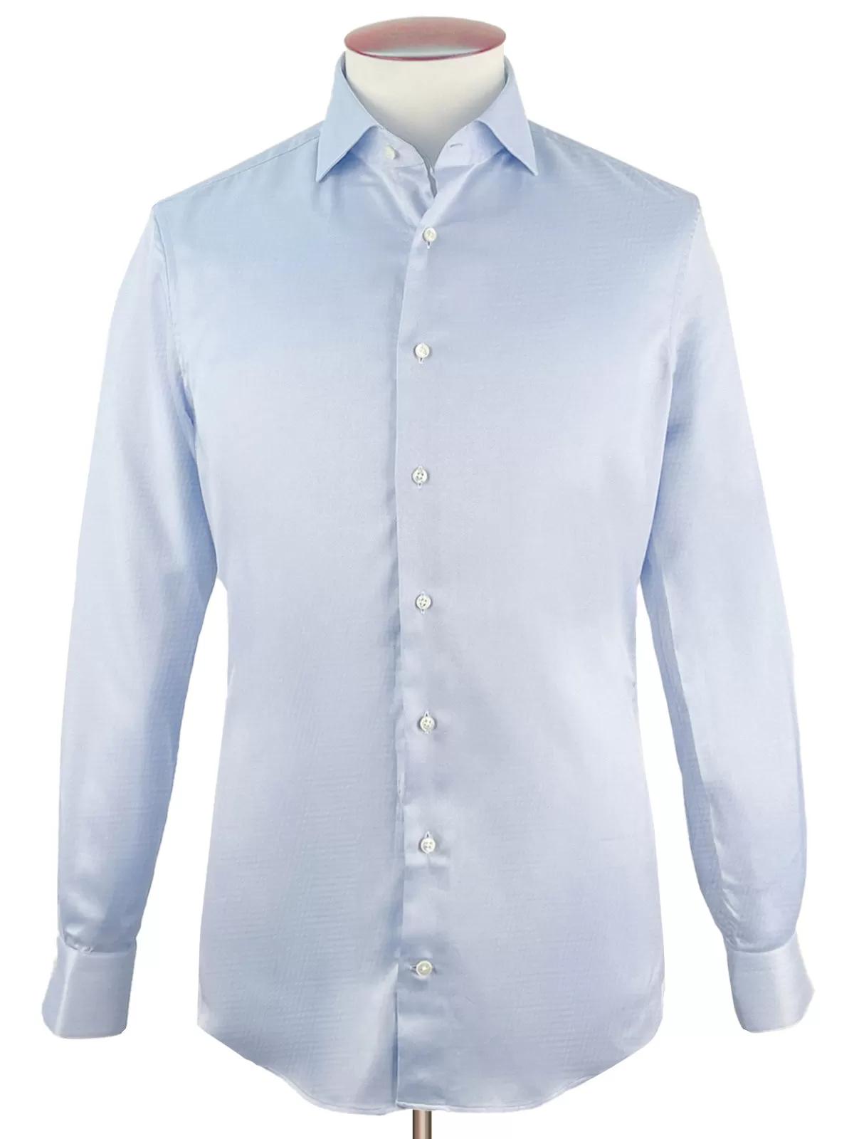 Light Blue Micro Structure Cutaway Collar Shirt