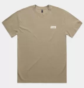 Lngsam Run Club Heavy Faded Logo T-Shirt in Khaki