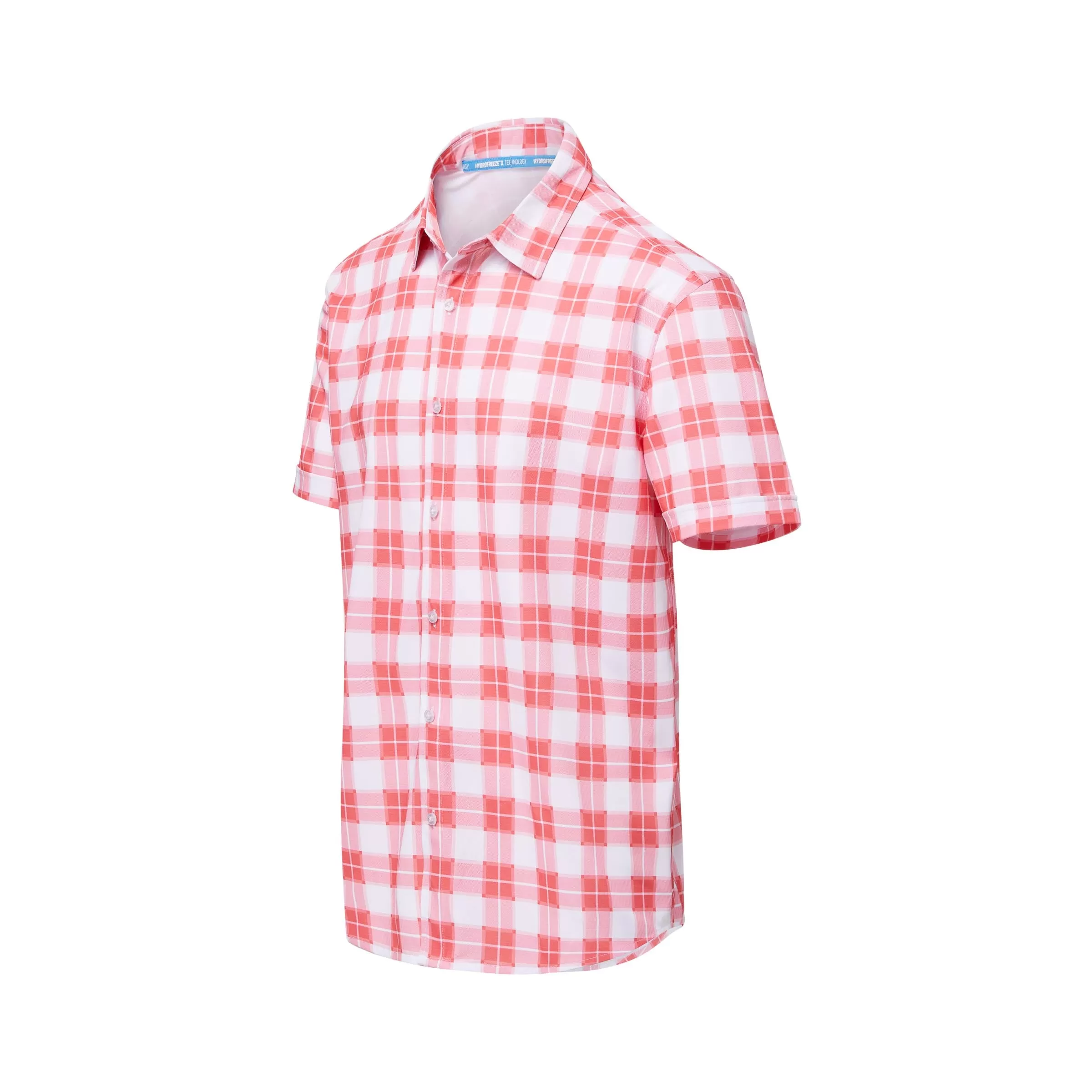 MagnaReady x Arctic Cooling Magnetic Front Polo Short Sleeves in Red Gingham