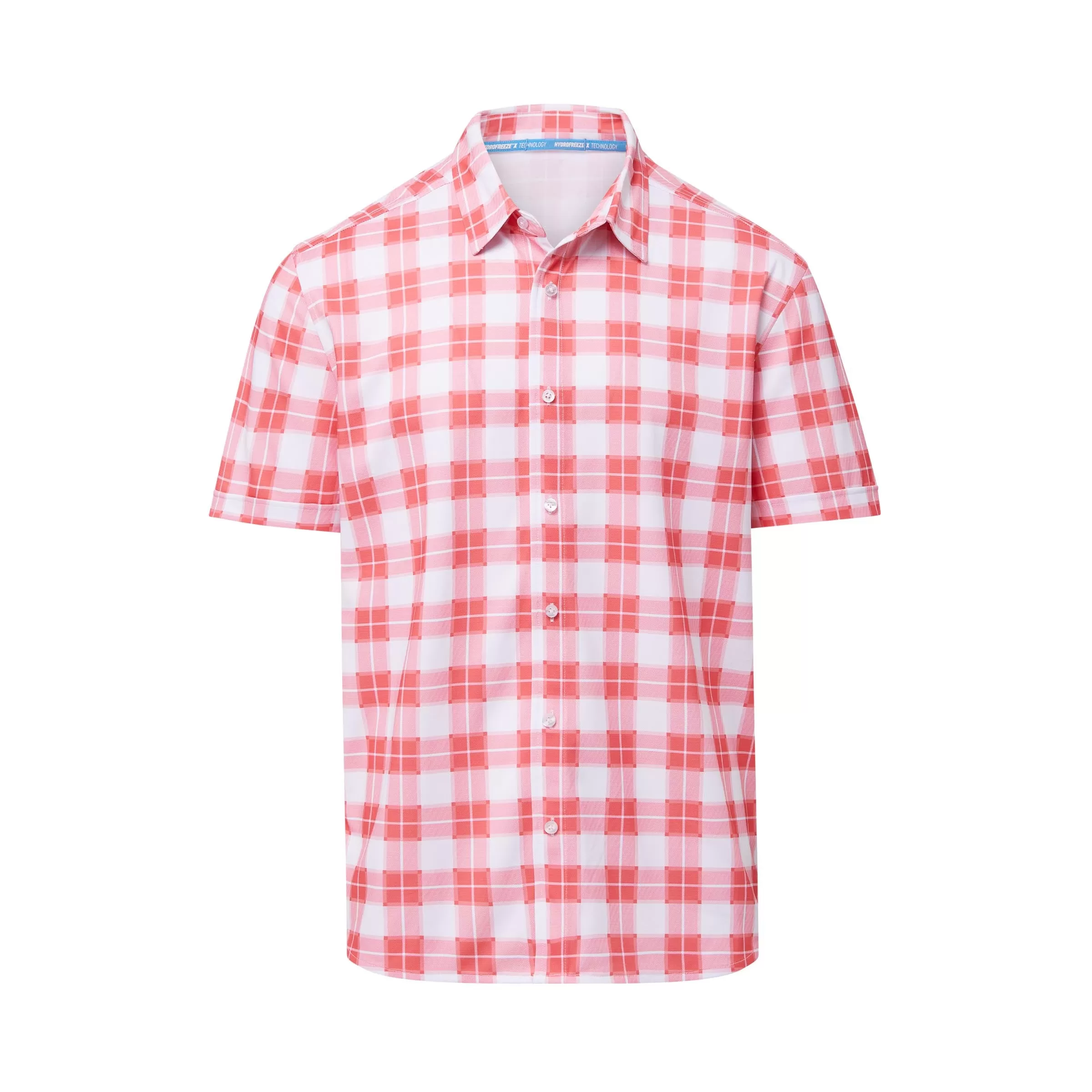 MagnaReady x Arctic Cooling Magnetic Front Polo Short Sleeves in Red Gingham