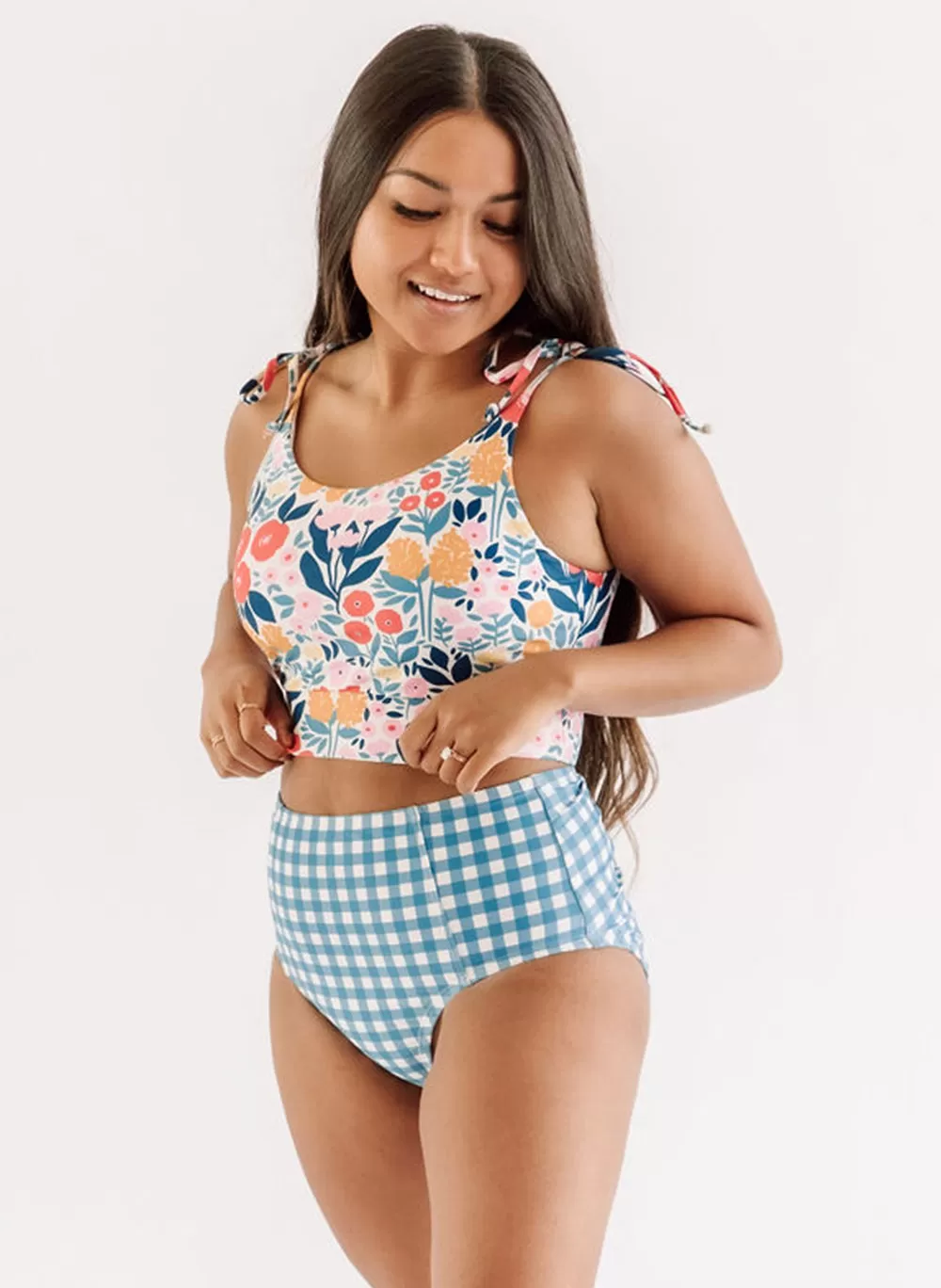 May Flowers Shoulder-Tie Crop Top