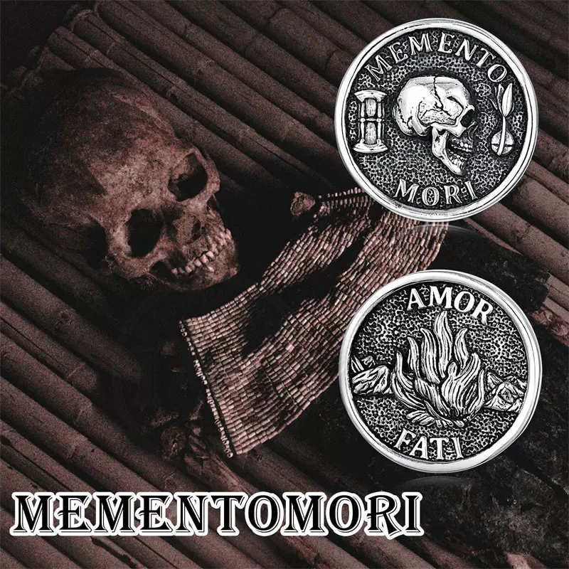 Memento Mori Earrings S925 Sterling Silver Memento Mori Stud Earrings Jewelry Gifts for Men