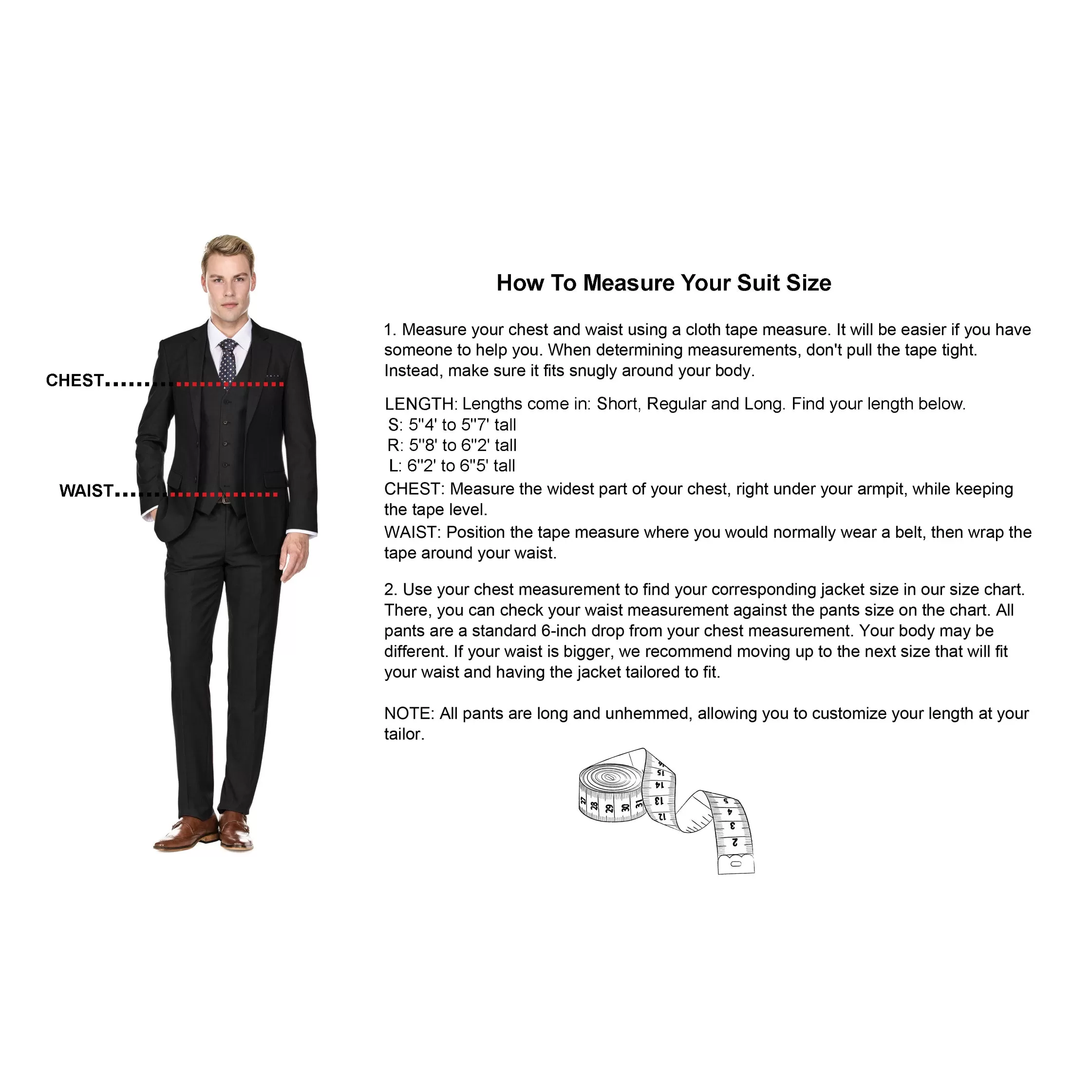 Men's 3-Piece Performance Stretch Slim Fit Check Suit