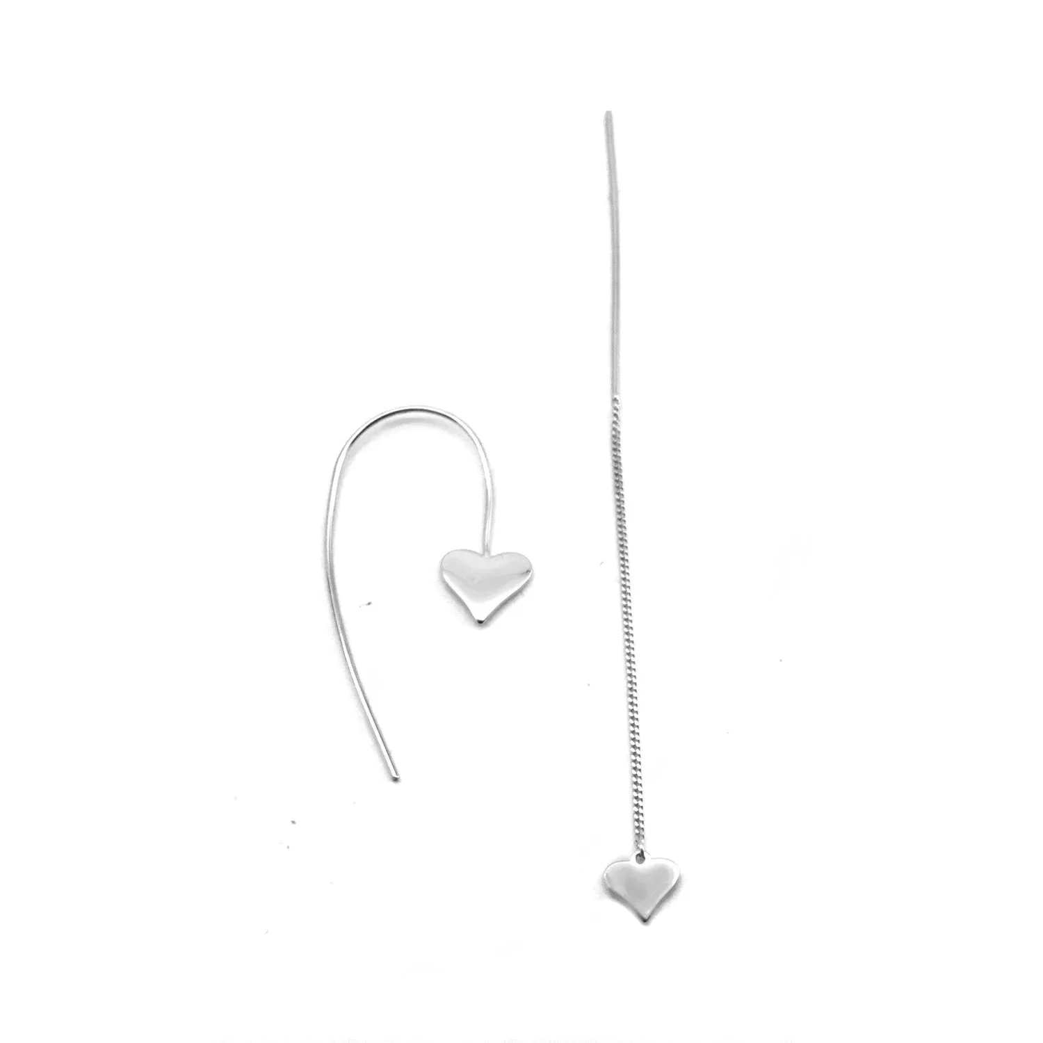 Mismatching Polished Heart Earrings