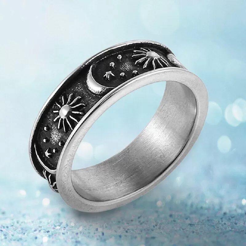 Moon Star Sun Ring / Celestial Jewelry