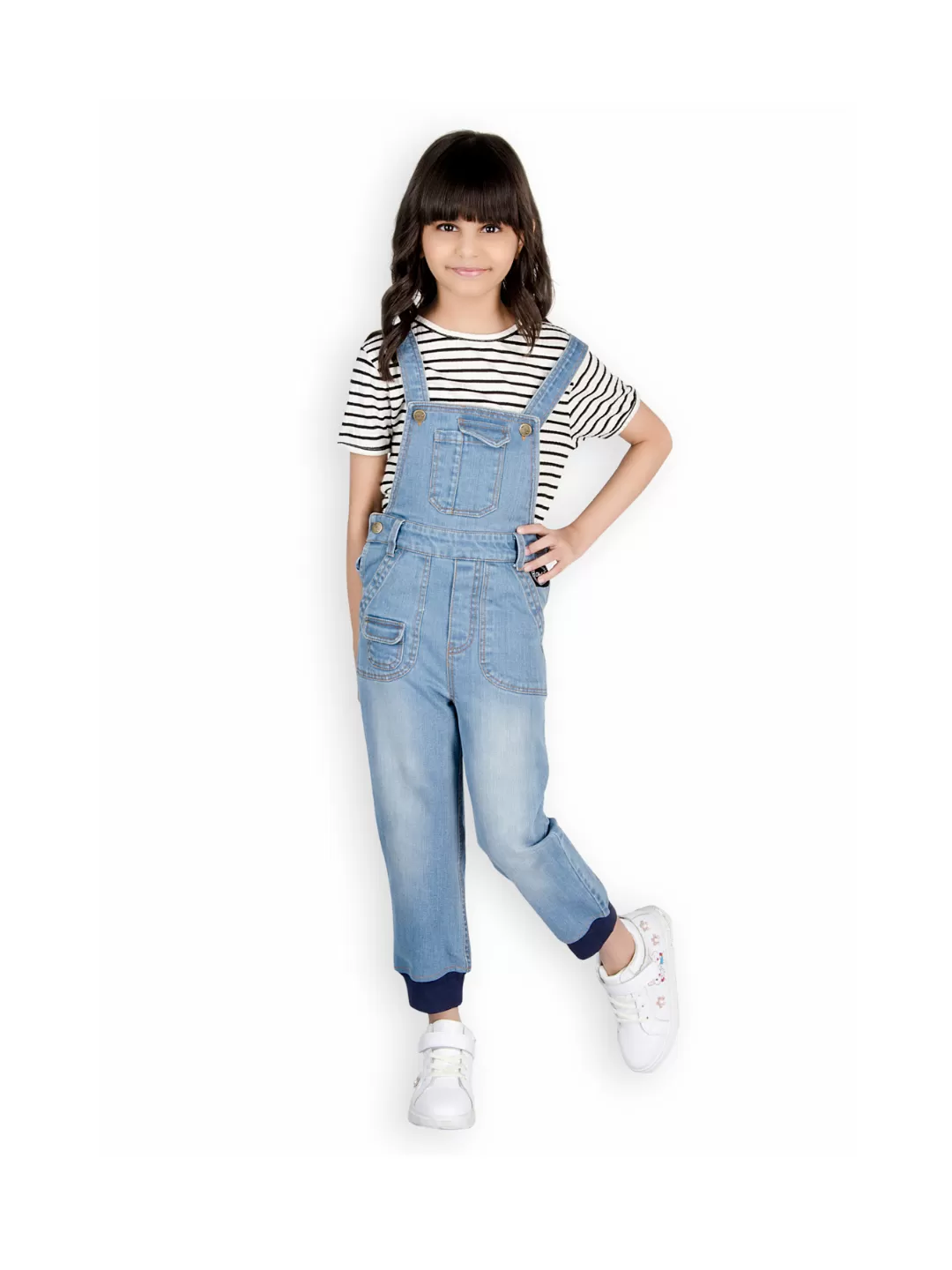 Naughty Dungaree® Girls Joggers Denim Dungaree